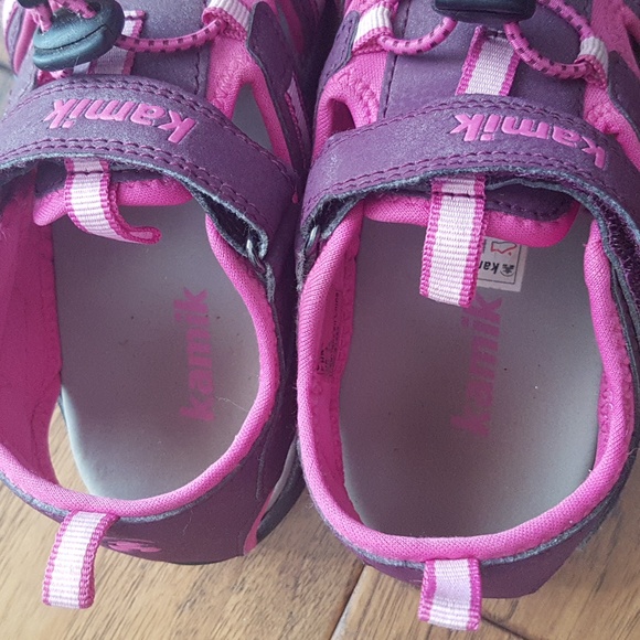 Kamik Crab Pink Purple Black Kids Girls Close-Toe Sandals Size 3 - Picture 2 of 14